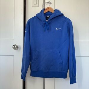 Nike Men's Royal Blue Hoodie with White Swoosh